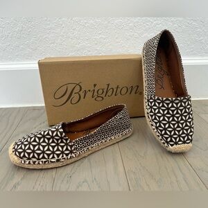 Brighton Rattan Black print espadrille- women size 8- Never worn